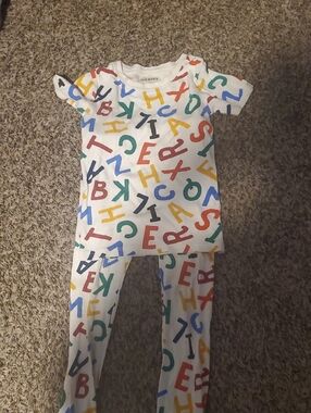 Old Navy Colorful Alphabet Kids Pajama Set - White Base